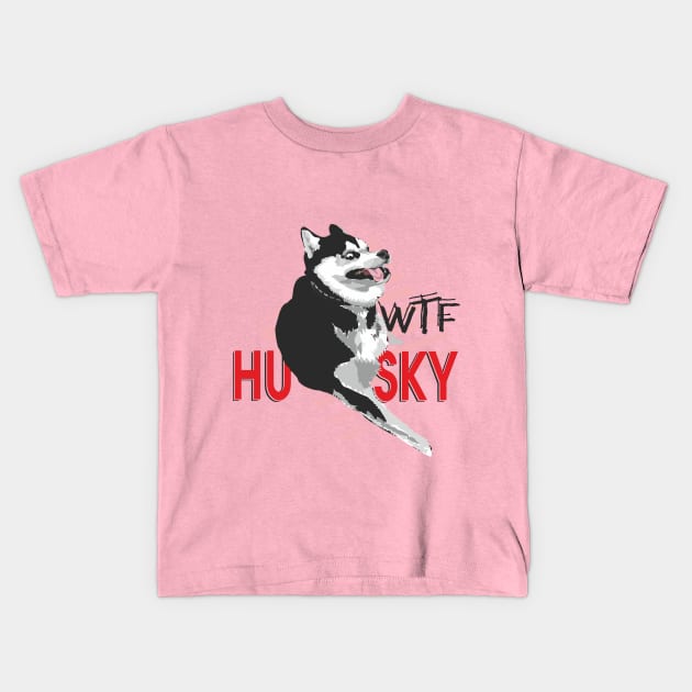 Funny husky Kids T-Shirt by Olgakunz